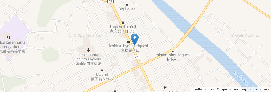 Mapa de ubicacion de Nippon Charge Service Charging Station en Japón, Prefectura De Miyagi, 気仙沼市.