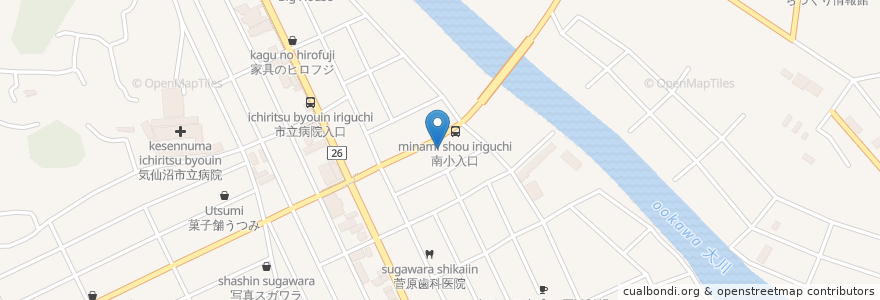 Mapa de ubicacion de コスモ石油 en Japon, Préfecture De Miyagi, 気仙沼市.