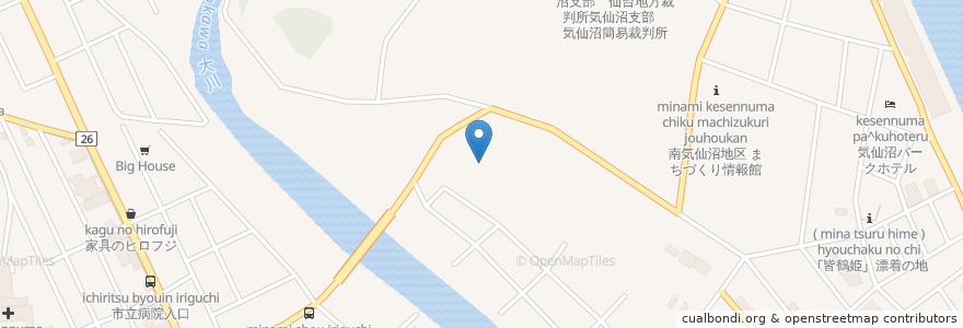 Mapa de ubicacion de ニコニコレンタカー気仙沼幸町店 en اليابان, 宮城県, 気仙沼市.