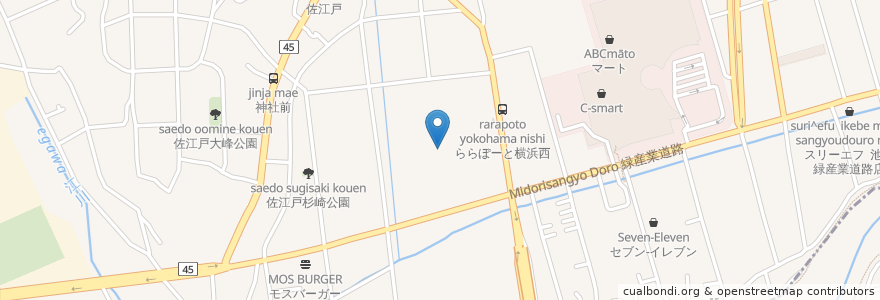 Mapa de ubicacion de ラーメン屋 en Giappone, Prefettura Di Kanagawa, 横浜市, 都筑区.