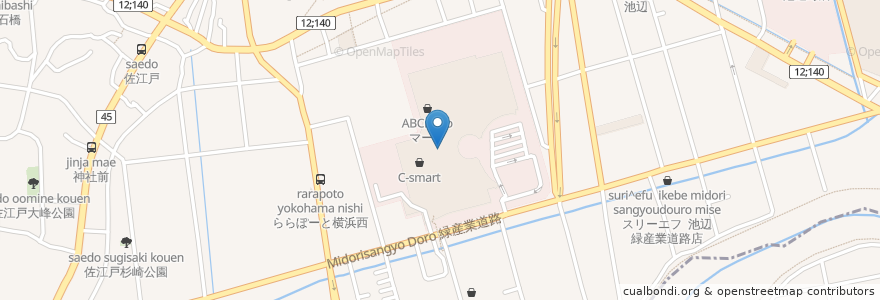 Mapa de ubicacion de 名島亭 en Japon, Préfecture De Kanagawa, 横浜市, 都筑区.