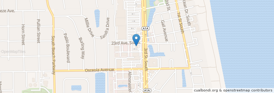 Mapa de ubicacion de BBVA Bank en 미국, 플로리다주, Duval County, Jacksonville Beach.