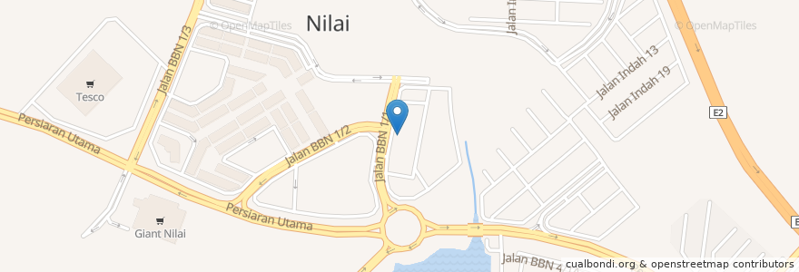 Mapa de ubicacion de Nilai Amira Seafood en Malezya, Negeri Sembilan, Seremban.