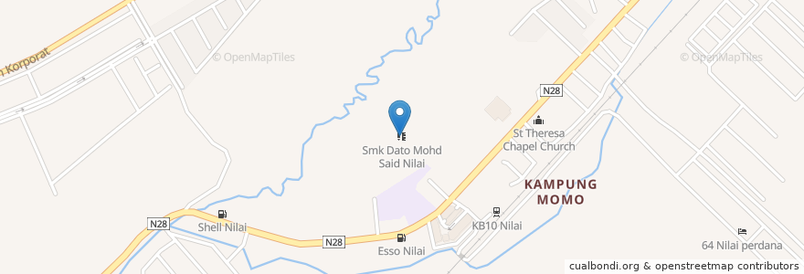 Mapa de ubicacion de Smk Dato Mohd Said Nilai en Malásia, Negeri Sembilan, Seremban.