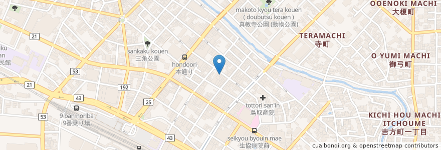 Mapa de ubicacion de スナック綾 en Japan, Tottori Prefecture, Tottori.