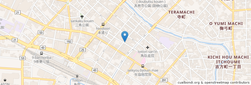 Mapa de ubicacion de 小料理環 en ژاپن, 鳥取県, 鳥取市.