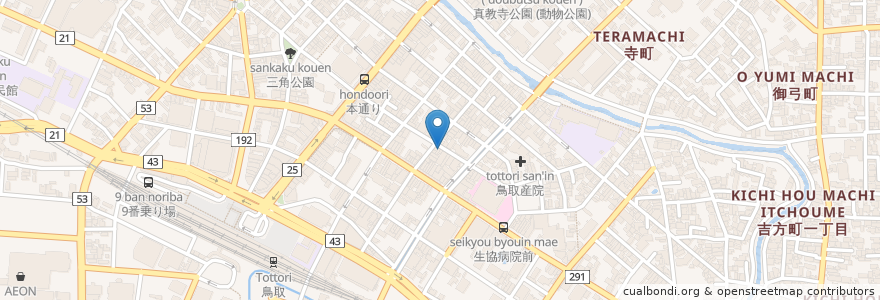 Mapa de ubicacion de 小料理川の瀬 en ژاپن, 鳥取県, 鳥取市.