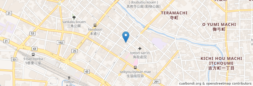 Mapa de ubicacion de ふじのや en 日本, 鳥取県, 鳥取市.