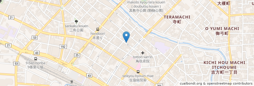 Mapa de ubicacion de クッチーナシゲ en ژاپن, 鳥取県, 鳥取市.