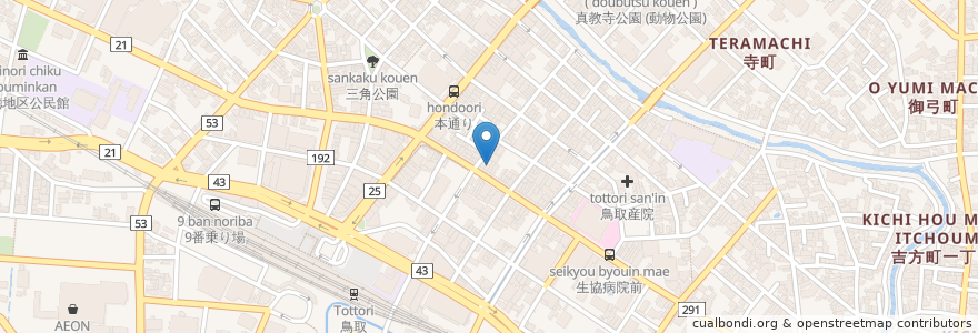 Mapa de ubicacion de つばす居酒屋 en ژاپن, 鳥取県, 鳥取市.