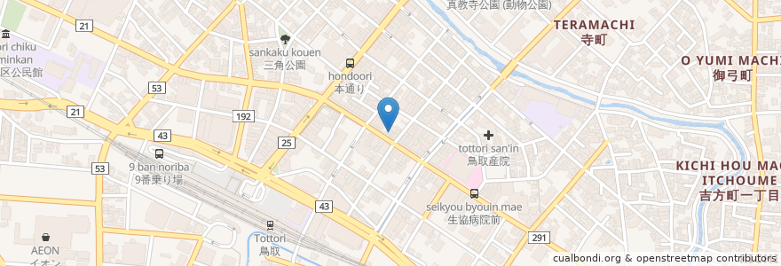 Mapa de ubicacion de ぐらっちぇ en اليابان, توتوري, 鳥取市.