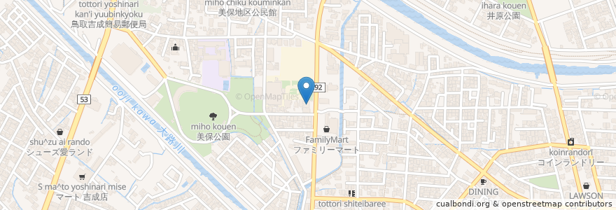 Mapa de ubicacion de 宮崎医院 en Japón, Prefectura De Tottori, 鳥取市.