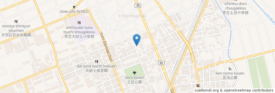 Mapa de ubicacion de 大宮たんぽぽ保育園 en Japão, 埼玉県, さいたま市, 北区.