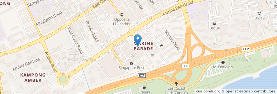 Mapa de ubicacion de Marine Parade Post Office en 싱가포르, Southeast.