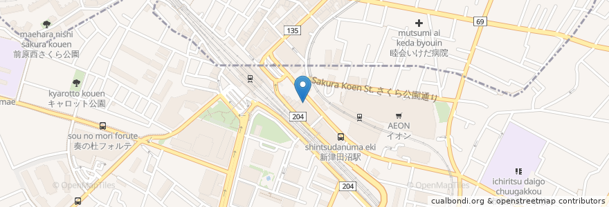 Mapa de ubicacion de りそな銀行 en اليابان, 千葉県, 習志野市.