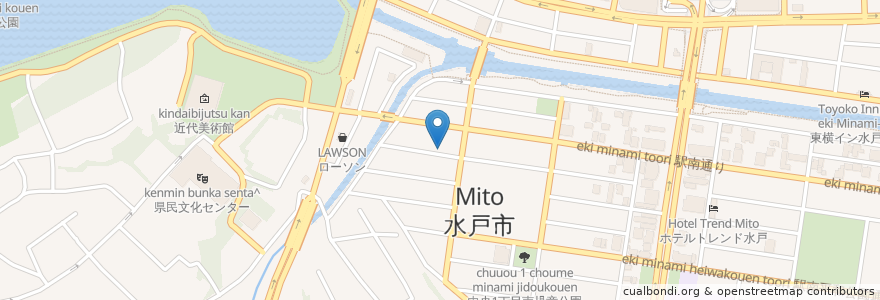 Mapa de ubicacion de 麺's ら．ぱしゃ en 日本, 茨城県, 水戸市.