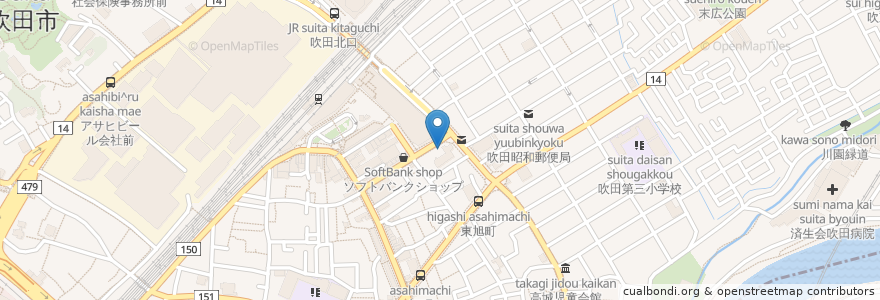 Mapa de ubicacion de ラウンジ姫 en Japon, Préfecture D'Osaka, Suita.