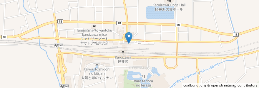 Mapa de ubicacion de Italian Caffè Fermata en Japão, Nagano, 北佐久郡, 軽井沢町.