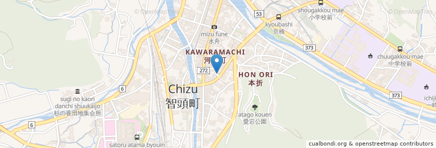 Mapa de ubicacion de ちず薬局 en Jepun, 鳥取県, 八頭郡, 智頭町.