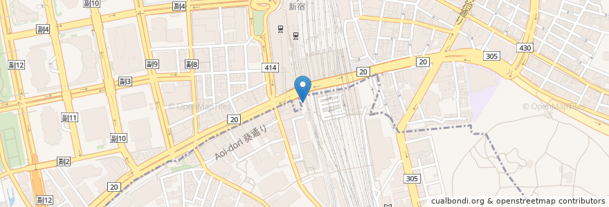 Mapa de ubicacion de 新宿サザンテラス店 en 日本, 東京都, 新宿区.