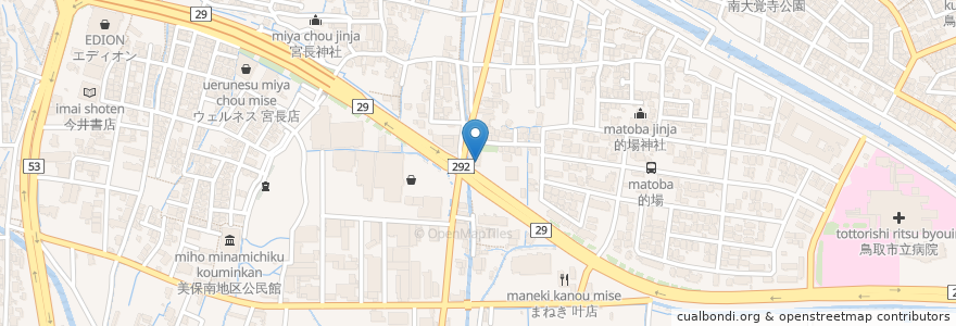 Mapa de ubicacion de CoCo壱番屋 鳥取宮長店 en Japón, Prefectura De Tottori, 鳥取市.