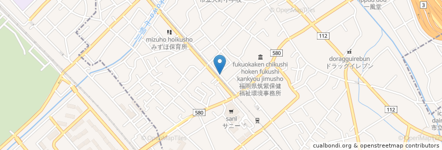 Mapa de ubicacion de 豆香洞コーヒー en Japan, Präfektur Fukuoka, 大野城市.