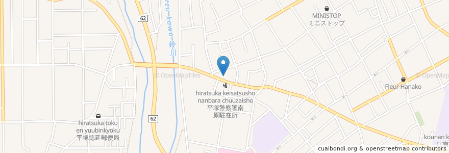 Mapa de ubicacion de 諏訪神社 en Japón, Prefectura De Kanagawa, 平塚市.