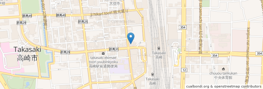 Mapa de ubicacion de 朝鮮飯店 en 日本, 群馬県, 高崎市.