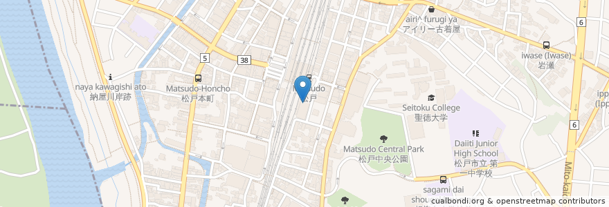 Mapa de ubicacion de インターネットカフェ myroom+plus en Japonya, 千葉県, 松戸市.