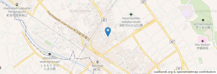 Mapa de ubicacion de カラオケ館 en Japón, Tokio, Machida.