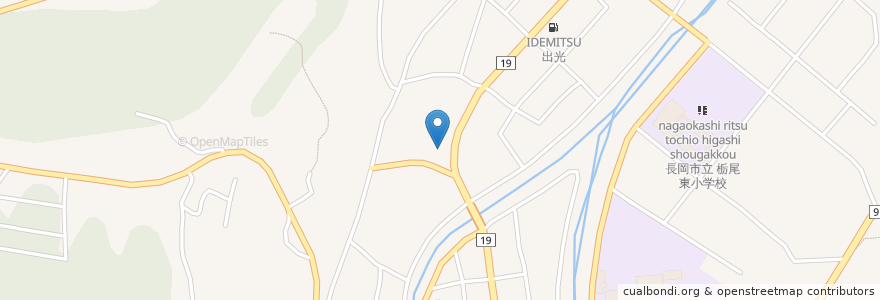 Mapa de ubicacion de 栃尾車庫前 en Japonya, 新潟県, 長岡市.