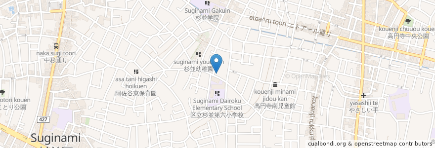 Mapa de ubicacion de 壽美吉 en Japonya, 東京都, 杉並区.
