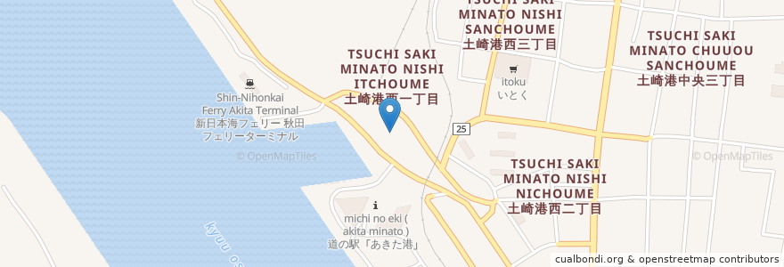 Mapa de ubicacion de すごえもんマーケット en Jepun, 秋田県, 秋田市.
