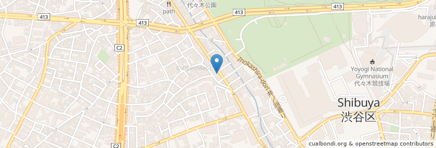 Mapa de ubicacion de ハロー薬局 en اليابان, 東京都, 渋谷区.