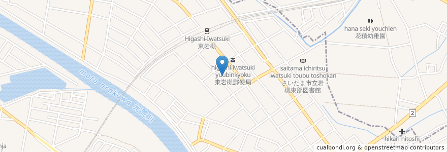 Mapa de ubicacion de 東岩槻中央自治会館 en Jepun, 埼玉県, さいたま市, 岩槻区.