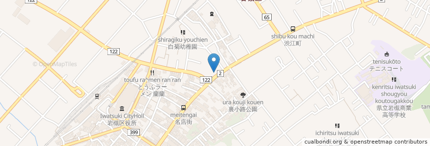 Mapa de ubicacion de オリックスレンタカー岩槻店 en 日本, 埼玉県, さいたま市, 岩槻区.