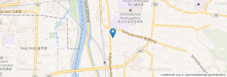 Mapa de ubicacion de 瀧尾神社本殿 en Japonya, 京都府, 京都市, 東山区.