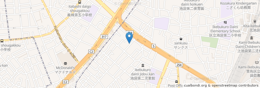 Mapa de ubicacion de 郵便ポスト en Jepun, 東京都, 板橋区, 豊島区.