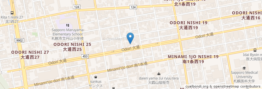 Mapa de ubicacion de ジェットセット en Japão, 北海道, 石狩振興局, Sapporo, 中央区.