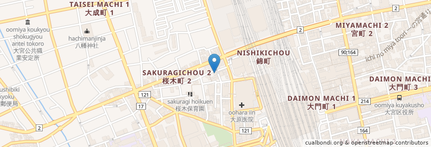 Mapa de ubicacion de 大宮国際動物専門学校 en Japonya, 埼玉県, さいたま市, 大宮区.