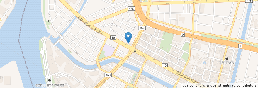 Mapa de ubicacion de ミスタードーナツ en 일본, 도쿄도, 江東区.