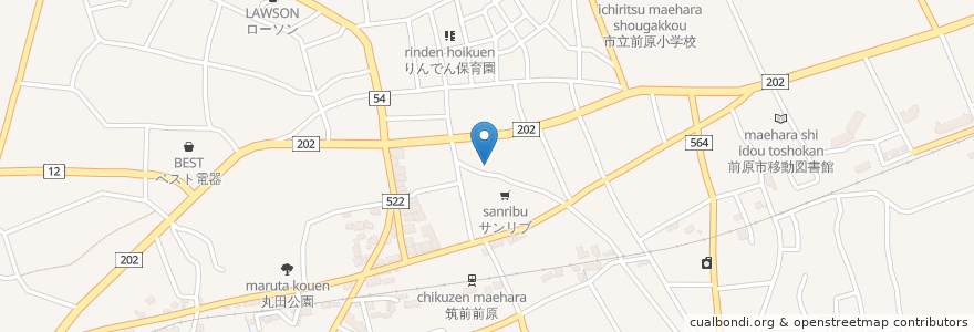 Mapa de ubicacion de 台湾餃子坊孫悟空 en Japón, Prefectura De Fukuoka, 糸島市.