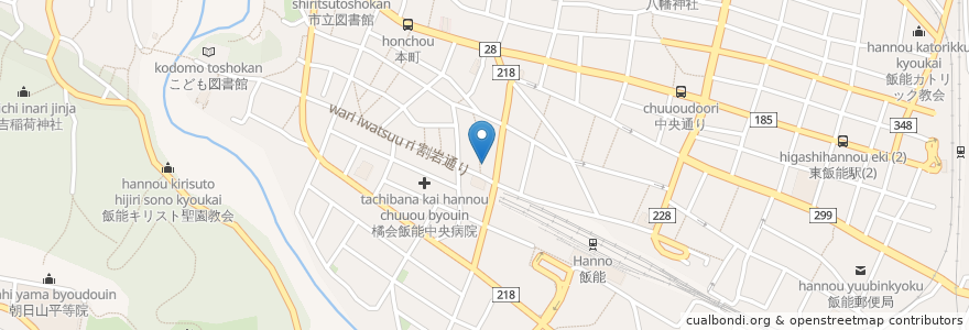 Mapa de ubicacion de 私立大川学園高等学校 en Japan, Saitama Prefecture, Hanno.