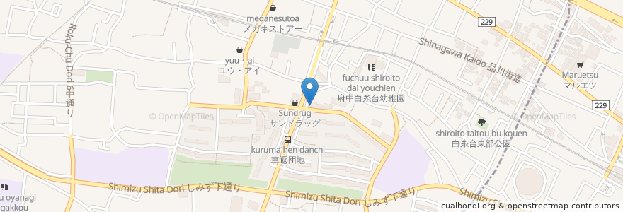 Mapa de ubicacion de 武蔵野台クリニック en Giappone, Tokyo, 府中市.