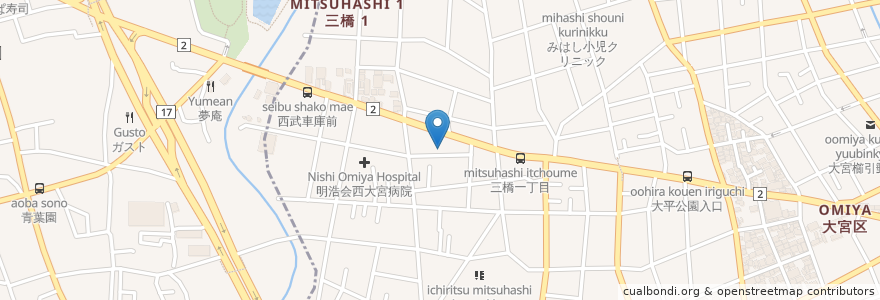 Mapa de ubicacion de ほっともっとさいたま三橋店 en Japão, 埼玉県, さいたま市, 大宮区.