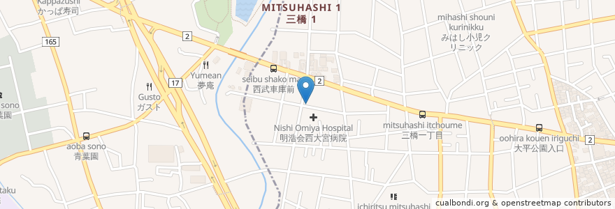 Mapa de ubicacion de 東方堂薬局 en ژاپن, 埼玉県, さいたま市, 大宮区.
