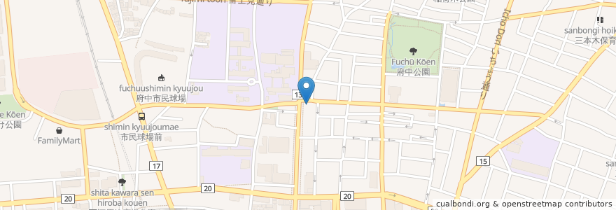 Mapa de ubicacion de ばさら en 日本, 東京都, 府中市.