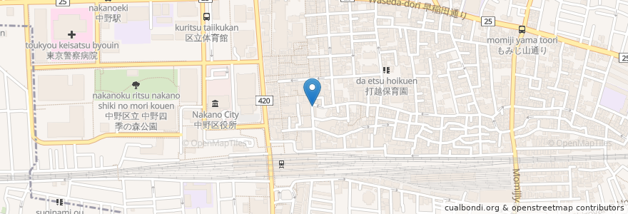 Mapa de ubicacion de 極楽屋 en Japonya, 東京都, 中野区.