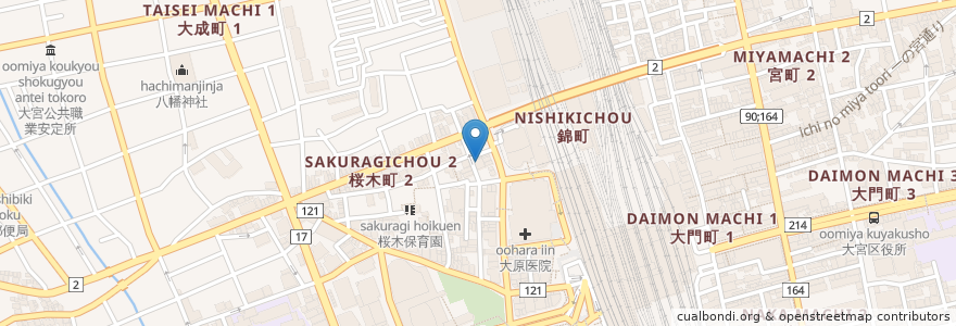 Mapa de ubicacion de 鍋島歯科 en 日本, 埼玉県, さいたま市, 大宮区.