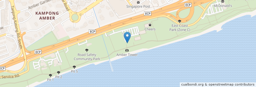 Mapa de ubicacion de Sandbank en 新加坡, 东南区.